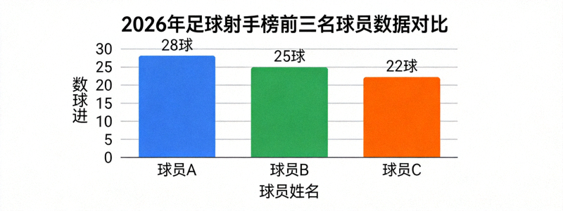 2026年足球射手榜前三名球员数据对比柱状图